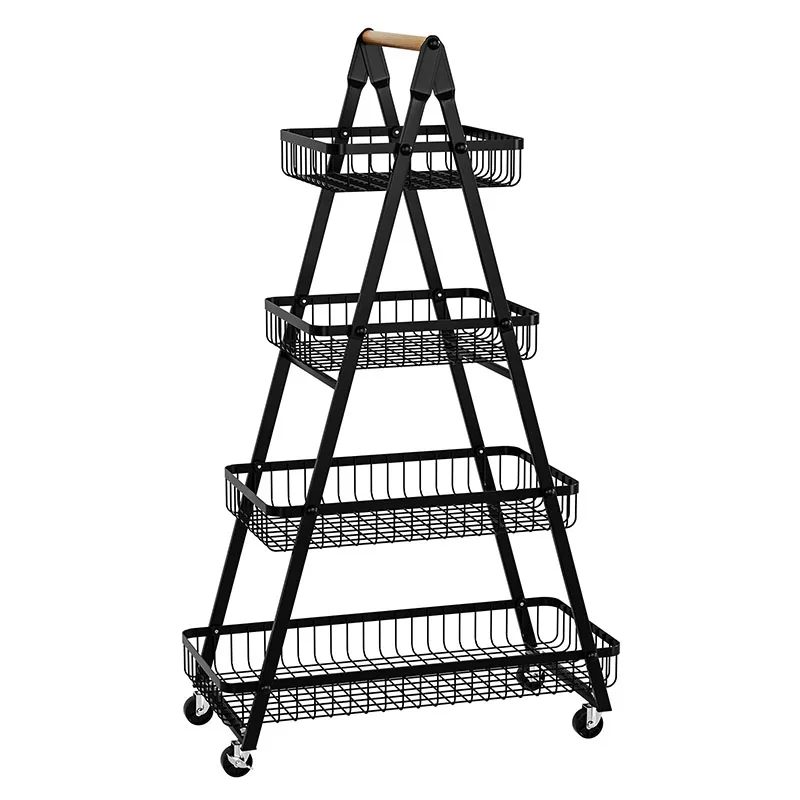 Kệ xe đẩy 4 tầng có bánh xe