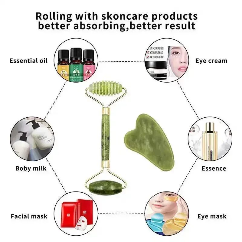 Bộ cây lăn ngọc và đá gua sha 5
