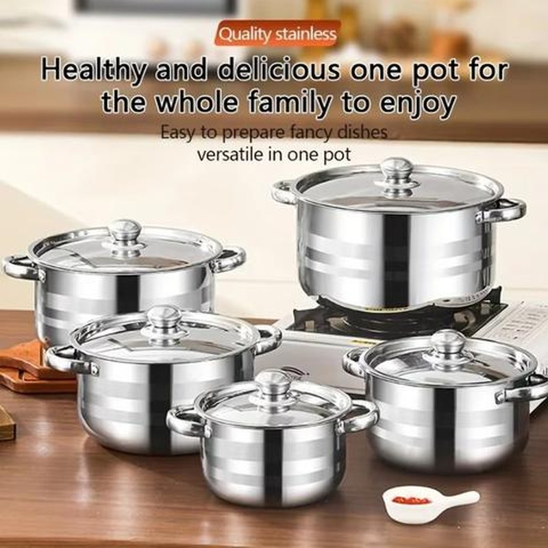 Bộ nồi inox 3 món đáy từ 5 lớp