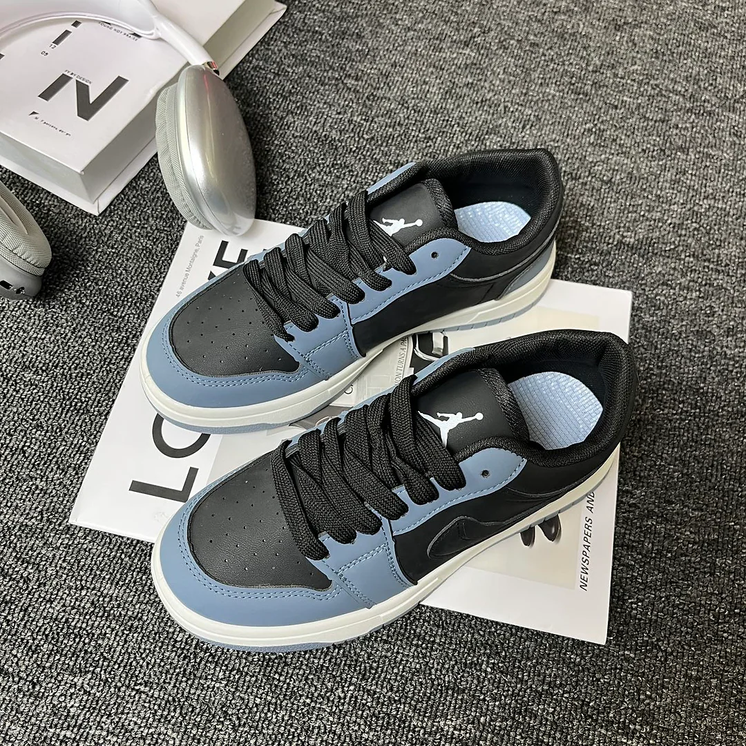 Giày sneaker phối màu xanh nửa đêm, đen obsidian kết hợp xanh khói cổ điển, buộc dây thấp, phong cách đường phố unisex 2