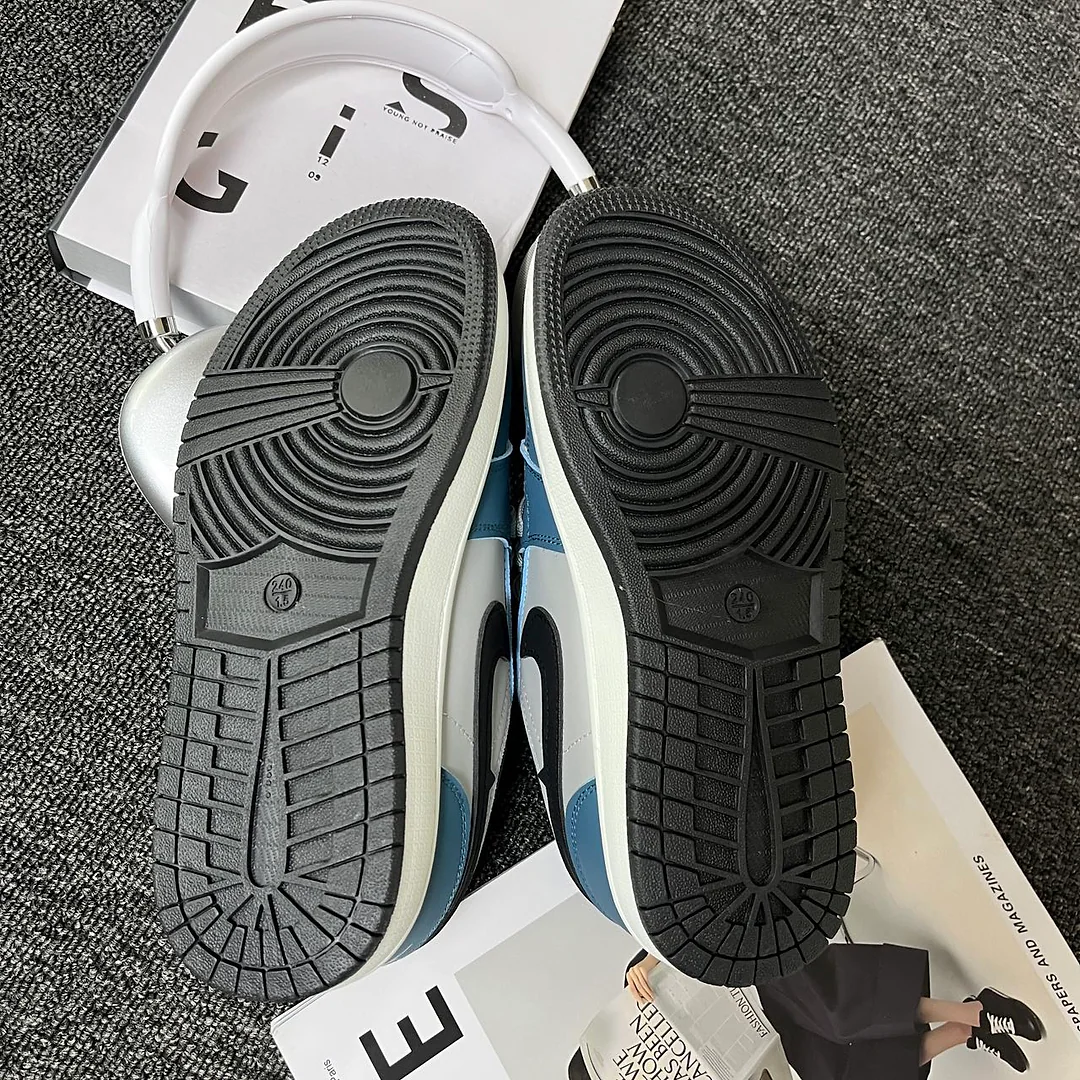 Giày sneaker graffiti xanh dương xám, unisex, cổ thấp, phong cách đường phố retro 8
