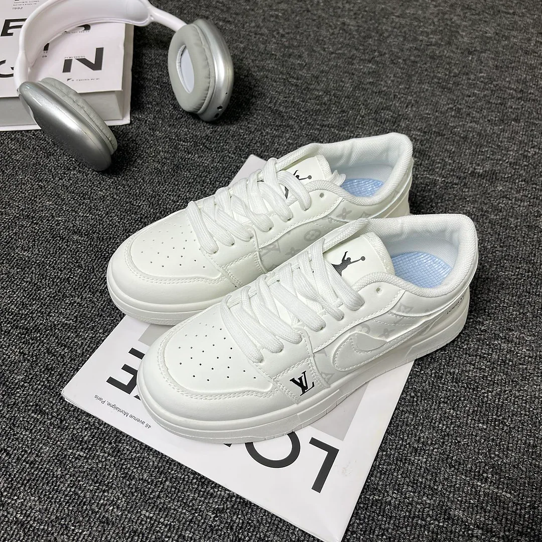 Giày sneaker trắng bạc vân mờ, unisex, cao cấp, cổ thấp, thiết kế ghép họa tiết tinh tế, phong cách streetwear tối giản