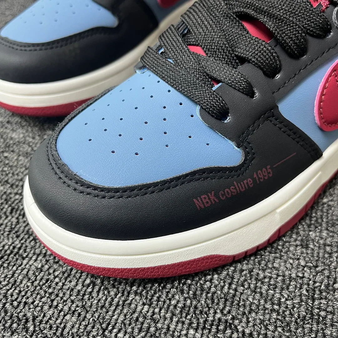 Giày sneaker cổ thấp phong cách retro phối màu xanh dương, đen và đỏ rượu vang - Unisex 4