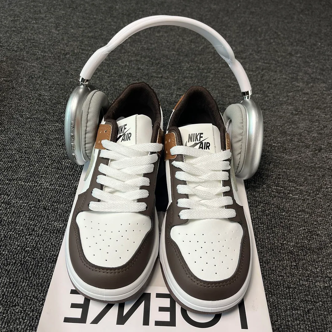 Giày sneaker cổ thấp phối màu nâu cà phê phong cách retro - Unisex 2
