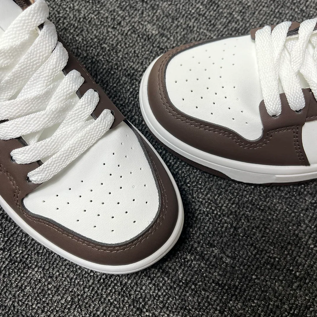 Giày sneaker cổ thấp phối màu nâu cà phê phong cách retro - Unisex 6