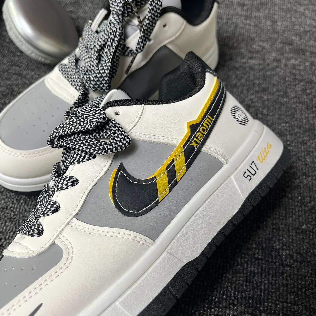 Giày sneaker phối màu xám trắng phong cách retro, unisex, cổ thấp thể thao thường ngày 3
