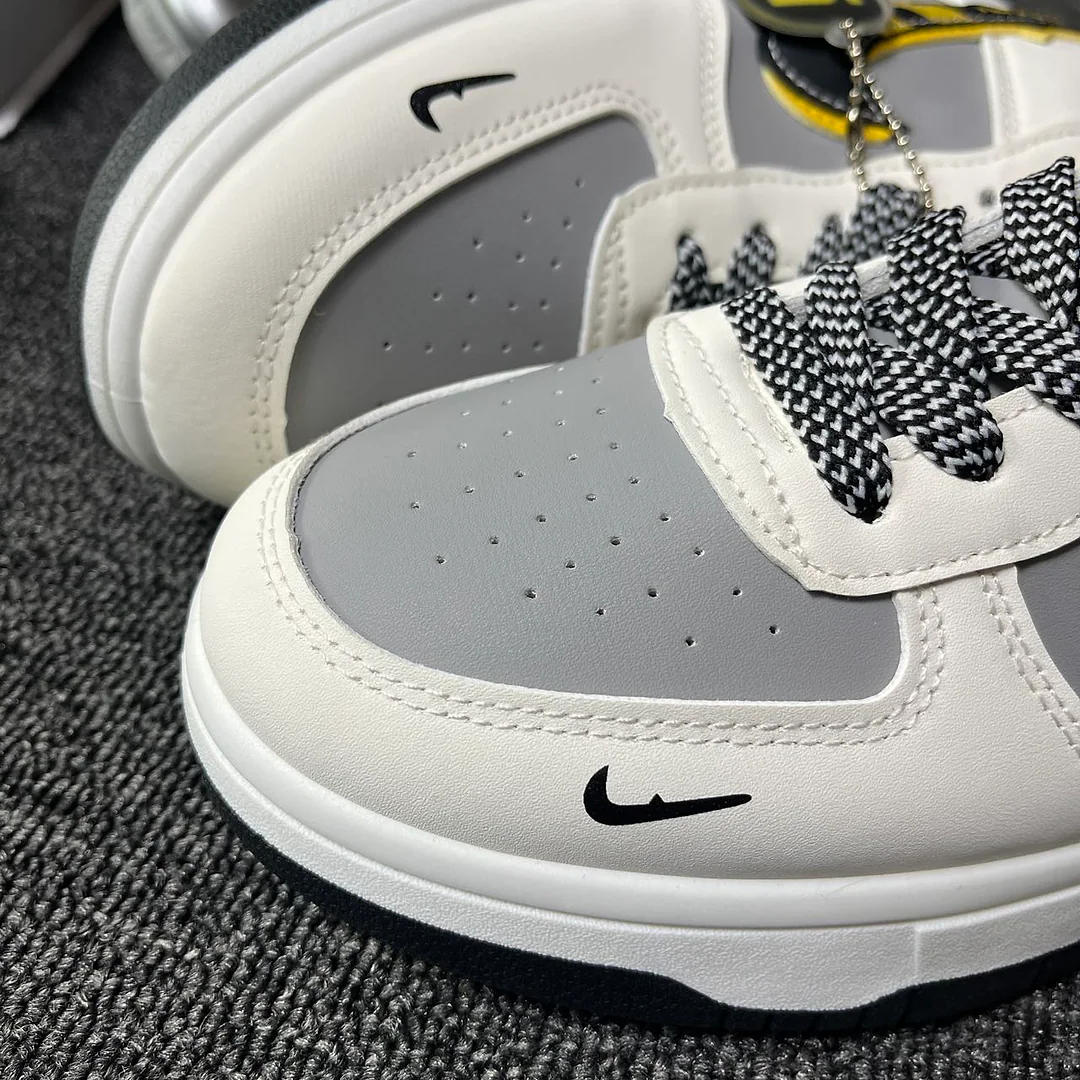 Giày sneaker phối màu xám trắng phong cách retro, unisex, cổ thấp thể thao thường ngày 4
